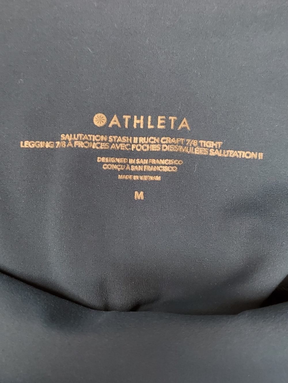 Athleta Salutation Stash II 7/8 Leggings Blue Medium High Rise Pockets - Picture 2 of 7